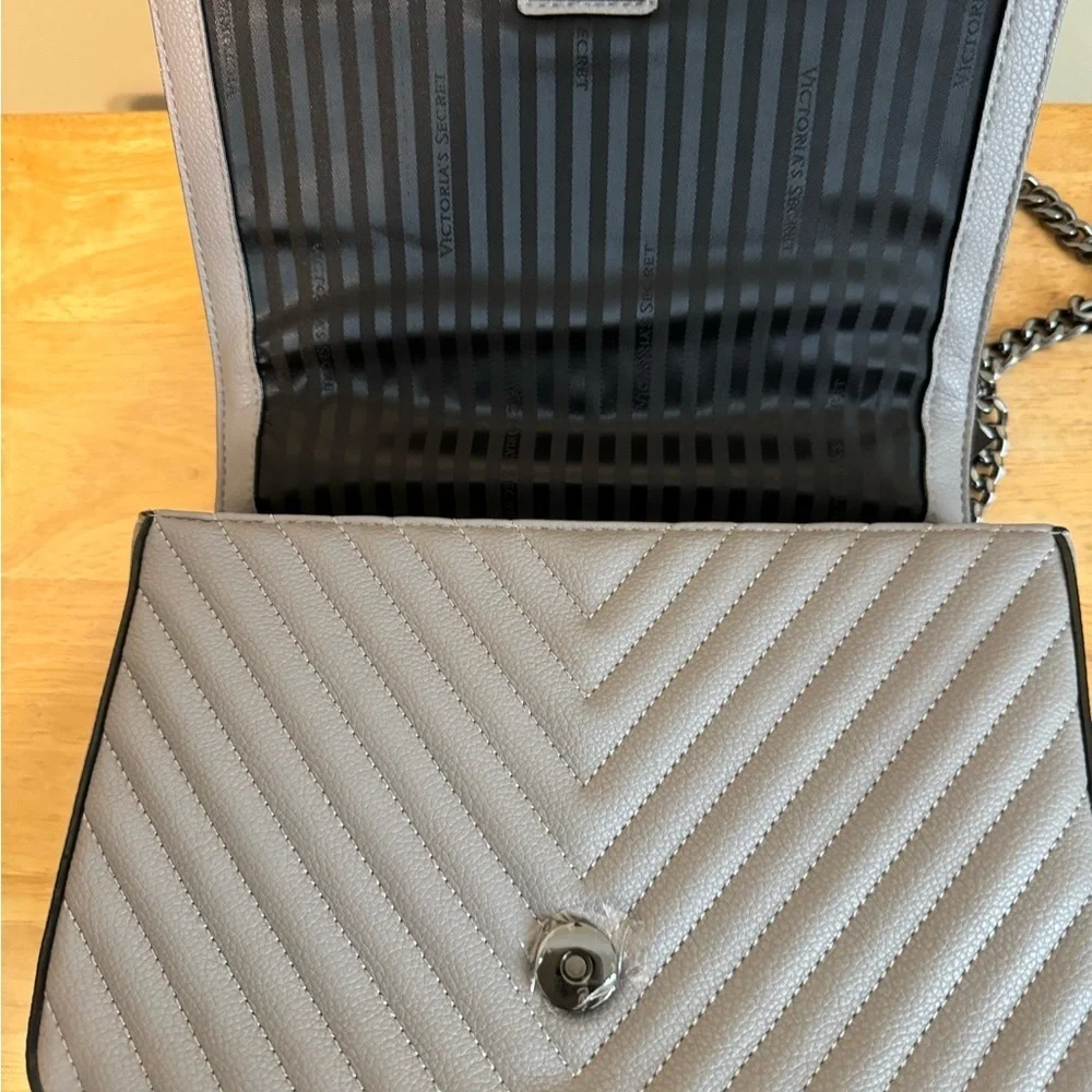 Victoria's Secret Gray Chevron Crossbody Bag